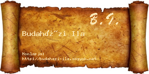 Budaházi Ila névjegykártya